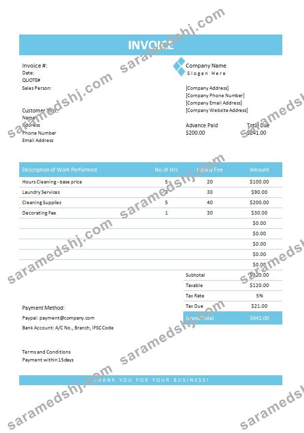 Handyman Invoice Template
